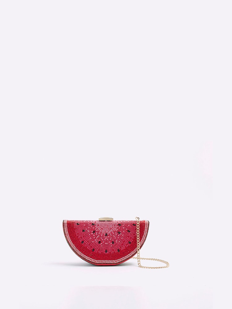 River Island Red Watermelon Slice Clutch Bag - Image 1 of 6 River Island Red Watermelon Slice Clutch Bag - Image 1 of 6