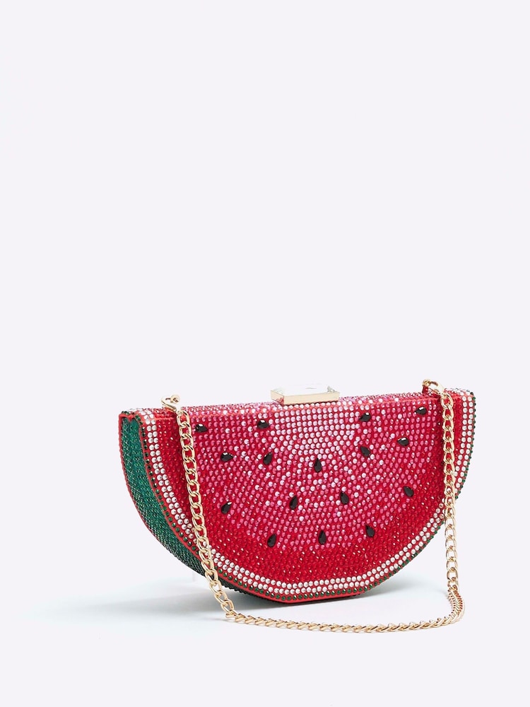 River Island Red Watermelon Slice Clutch Bag - Image 2 of 6 River Island Red Watermelon Slice Clutch Bag - Image 2 of 6