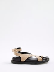 River Island Brown Cross Over Footbed Sandals - Image 2 of 6