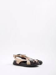 River Island Brown Cross Over Footbed Sandals - Image 3 of 6