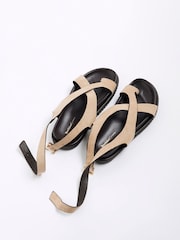 River Island Brown Cross Over Footbed Sandals - Image 4 of 6