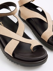 River Island Brown Cross Over Footbed Sandals - Image 6 of 6