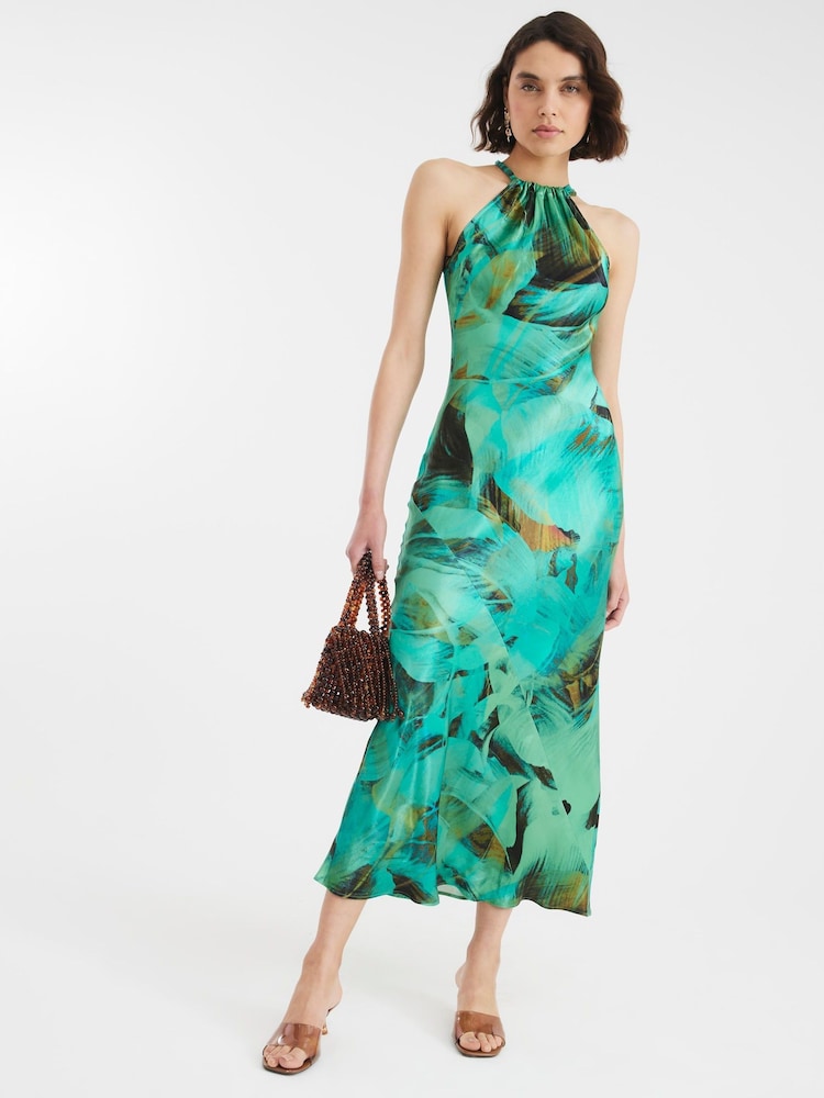 River Island Blue Halter Neck Maxi Dress - Image 1 of 4 River Island Blue Halter Neck Maxi Dress - Image 1 of 4