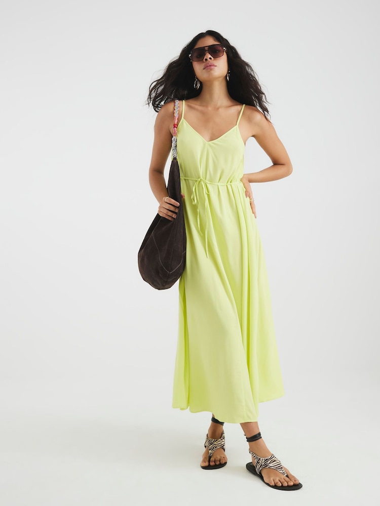 River Island Green Strappy Trapeze Dress - Image 1 of 5 River Island Green Strappy Trapeze Dress - Image 1 of 5