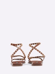 River Island Brown Eyelet Strappy Flat Sandals - Image 5 of 5