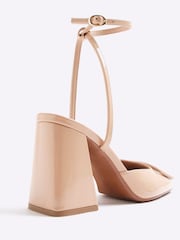 River Island Natural Block Heel Square Toe Shoes - Image 3 of 6