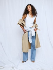 River Island Blue Wide Leg Tie Front Jeans - Image 2 of 4