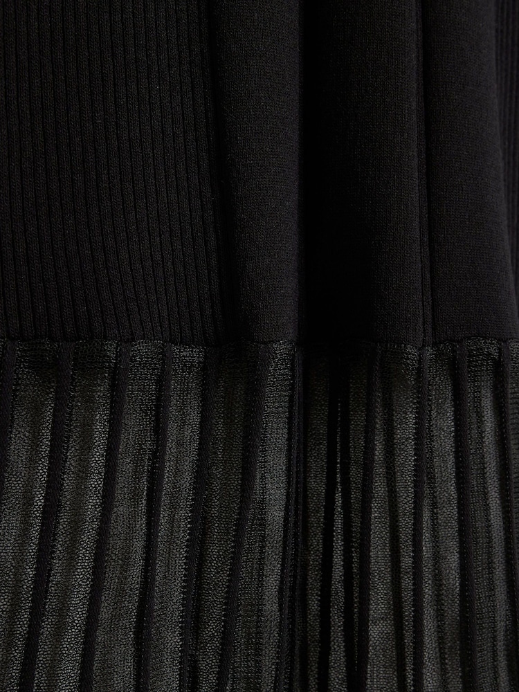 River Island Black Petite Mesh Hem Maxi Dress - Image 5 of 5