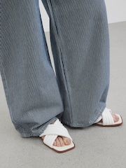River Island White Padded Cross Strap Flat Mules - Image 11 of 12