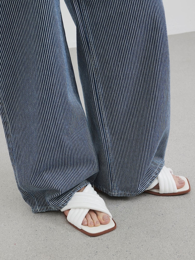 River Island White Padded Cross Strap Flat Mules - Image 12 of 12