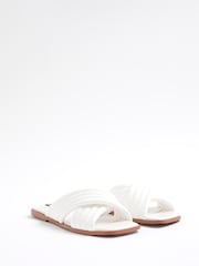 River Island White Padded Cross Strap Flat Mules - Image 7 of 12