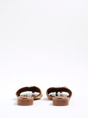 River Island Brown Raffia Snaffle Tassel Flat Mules - Image 4 of 4