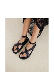 River Island Black Cross Over Footbed Sandals - Image 2 of 7