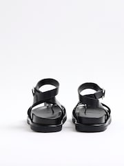 River Island Black Cross Over Footbed Sandals - Image 6 of 7