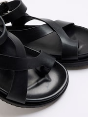 River Island Black Cross Over Footbed Sandals - Image 7 of 7