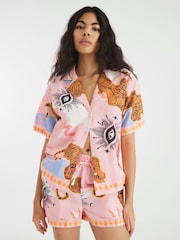 River Island Pink Celestial Shirt and Shorts shirt and short  Set - Image 1 of 4