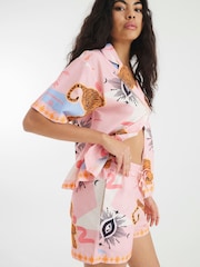 River Island Pink Celestial Shirt and Shorts shirt and short  Set - Image 3 of 4