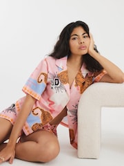 River Island Pink Celestial Shirt and Shorts shirt and short  Set - Image 4 of 4