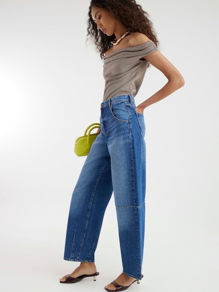River Island Blue Balloon Jeans - Image 2 of 4 River Island Blue Balloon Jeans - Image 2 of 4