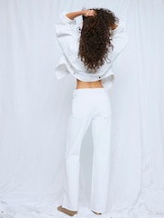 River Island White Relaxed Straight Leg Jeans - Image 2 of 4
