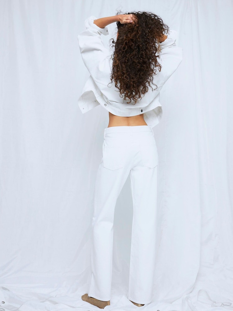 River Island White Relaxed Straight Leg Jeans - Image 2 of 4 River Island White Relaxed Straight Leg Jeans - Image 2 of 4