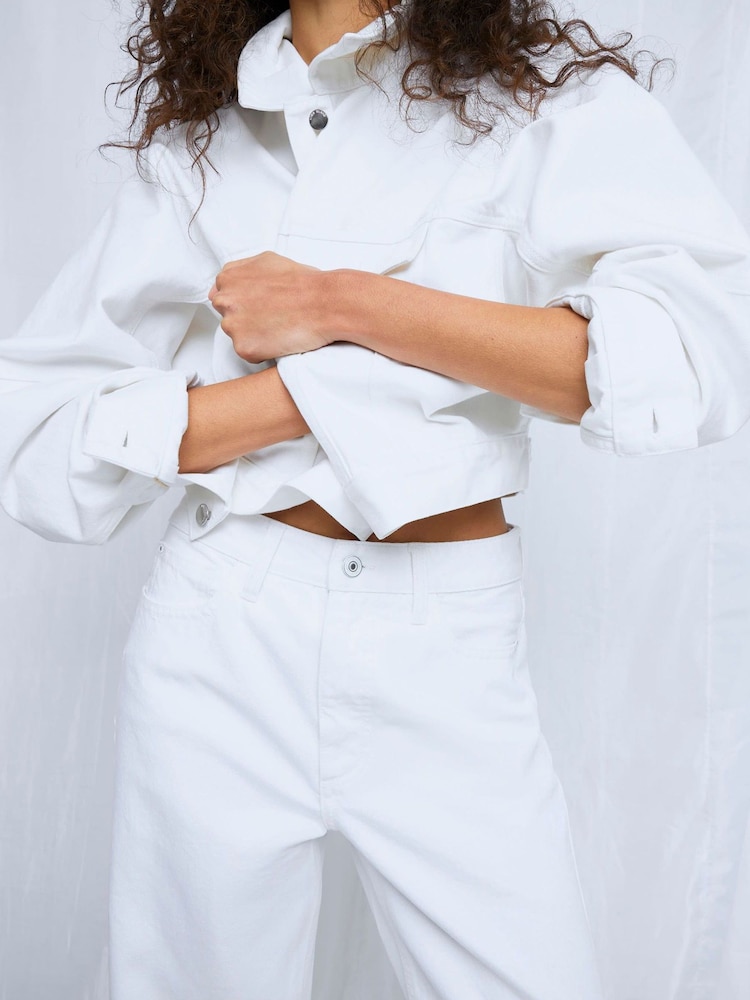 River Island White Relaxed Straight Leg Jeans - Image 4 of 4 River Island White Relaxed Straight Leg Jeans - Image 4 of 4