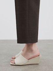 River Island White Square Toe Wedge Sandals - Image 1 of 6