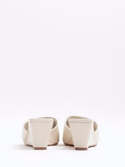 River Island White Square Toe Wedge Sandals - Image 4 of 6