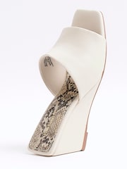 River Island White Square Toe Wedge Sandals - Image 5 of 6