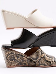 River Island White Square Toe Wedge Sandals - Image 6 of 6