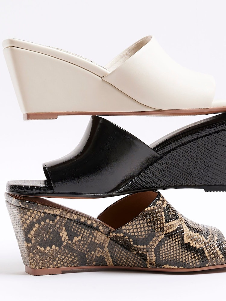 River Island White Square Toe Wedge Sandals - Image 6 of 6 River Island White Square Toe Wedge Sandals - Image 6 of 6