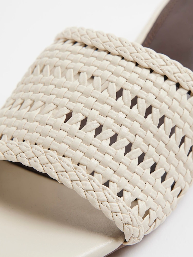 River Island Cream Woven Block Heel Sandals - Image 6 of 6