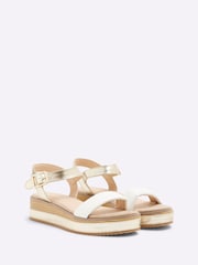 River Island Gold Two Part Flatform Sandals - Image 3 of 6