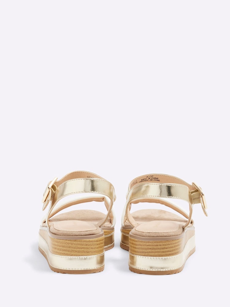 Buy River Island Gold Two Part Flatform Sandals from the Next UK