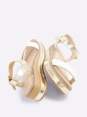 River Island Gold Two Part Flatform Sandals - Image 6 of 6