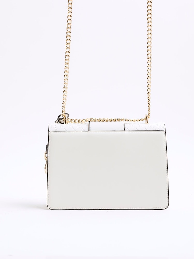 River Island White Panelled Monogram Shoulder Bag - Image 2 of 6