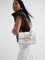 River Island White Panelled Monogram Shoulder Bag - Image 6 of 6
