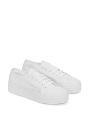 Superga 2740 Flower Sangallo Canvas White Trainers - Image 2 of 5