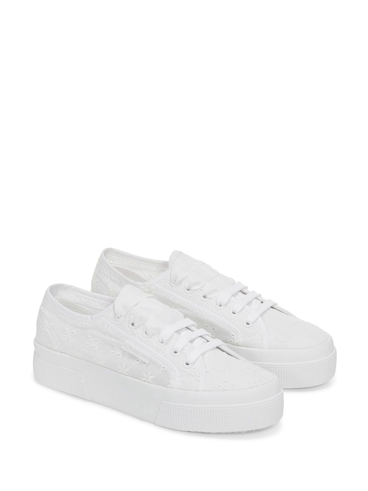 Superga 2740 Flower Sangallo Canvas White Trainers - Image 2 of 5 Superga 2740 Flower Sangallo Canvas White Trainers - Image 2 of 5