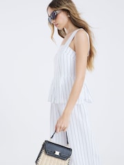 River Island White Stripe Peplum Jumpsuit - Image 3 of 4