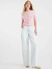 River Island Pink Short Sleeve Boucle Cardigan - Image 4 of 4