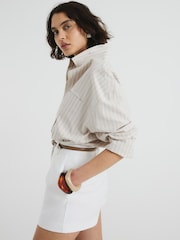 River Island White Longline Belted Shorts - Image 2 of 3