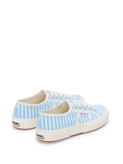 Superga 2750 Stripes Print Canvas White Trainers - Image 3 of 5
