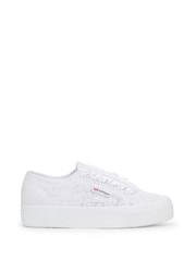 Superga 2740 FLOWER MACRAME Canvas White Trainers - Image 1 of 5