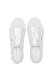 Superga 2740 FLOWER MACRAME Canvas White Trainers - Image 4 of 5