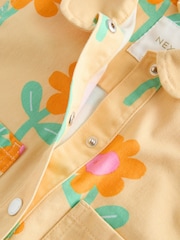 أصفر زهور - Printed Jacket And Shorts Set (3mths-7yrs) - صورة 5 من 6
