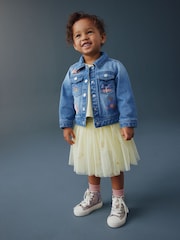 Mid Blue Denim Unicorn Embroidered Western Jacket (3mths-7yrs) - Image 2 of 4