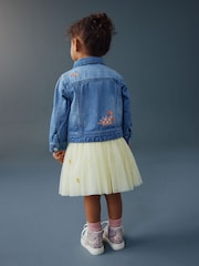 Mid Blue Denim Unicorn Embroidered Western Jacket (3mths-7yrs) - Image 3 of 4