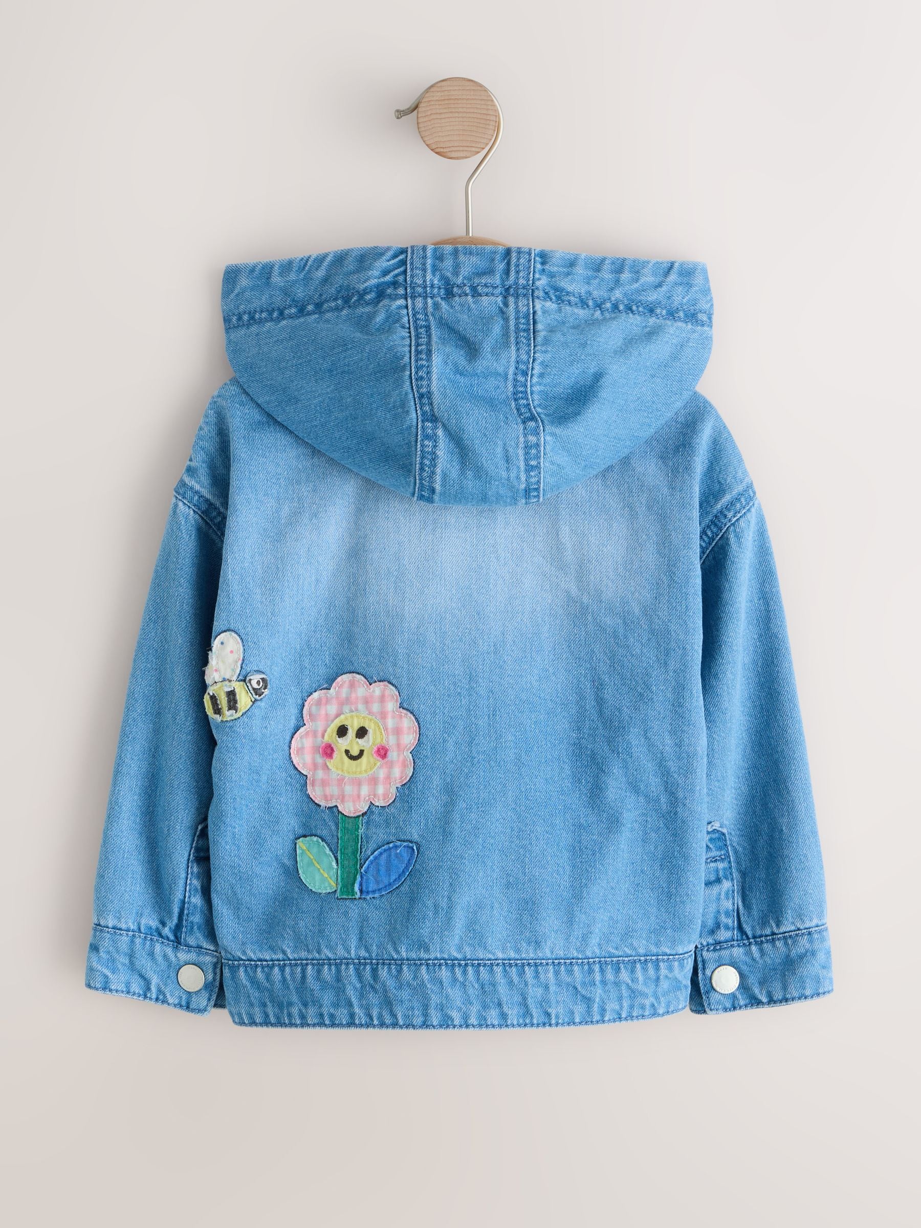 Buy Mid Blue Embroidered Character Denim Jacket (3mths-7yrs) from