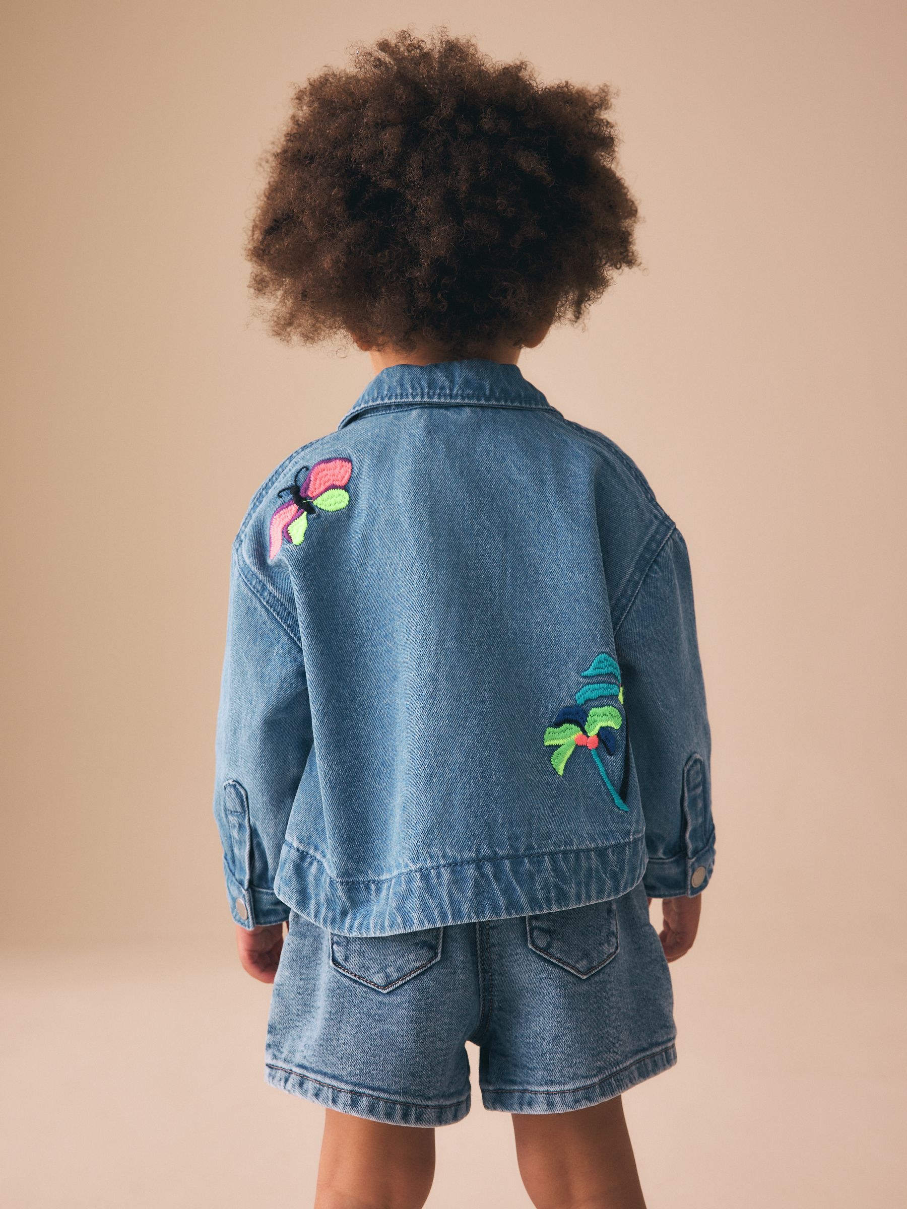 Buy Tropical Embroidery Cord Collar Denim Jacket (3mths-7yrs) from